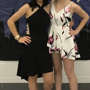 black high low homecoming dress with side cutouts